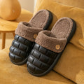 Women's plaid detachable slippers with plush lining and anti-slip sole in multiple colours.