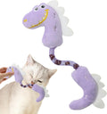 Bundle of four cat toys including chew toys, rope toys, springs and kicker toys in pink, purple and yellow colours