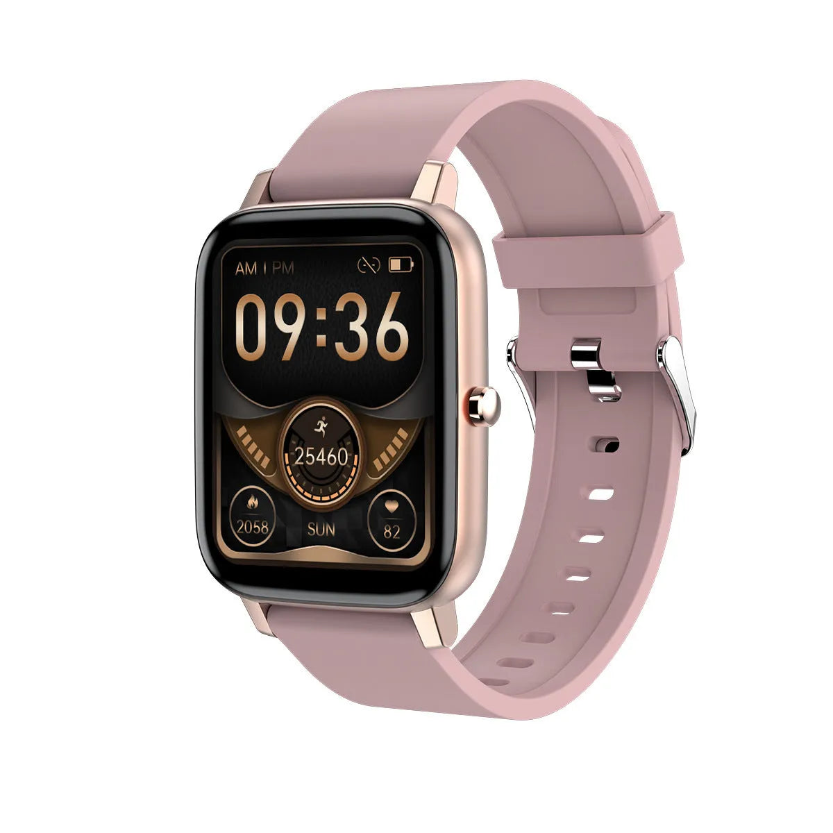 H80 sports smart watch with silicone strap on a wrist, showing a watch face displaying heart rate and blood oxygen data.
