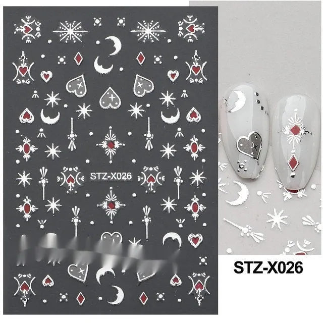 Black and silver stripe nail art stickers for French manicure designs in plastic material