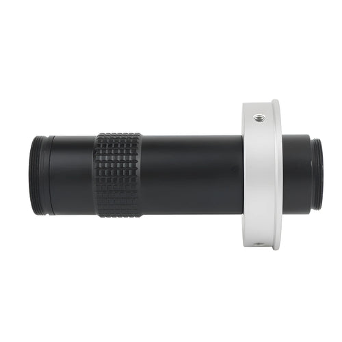 Black industrial camera monocular lens with 30mm diameter, 84mm length, providing 0.1-1.3X magnification