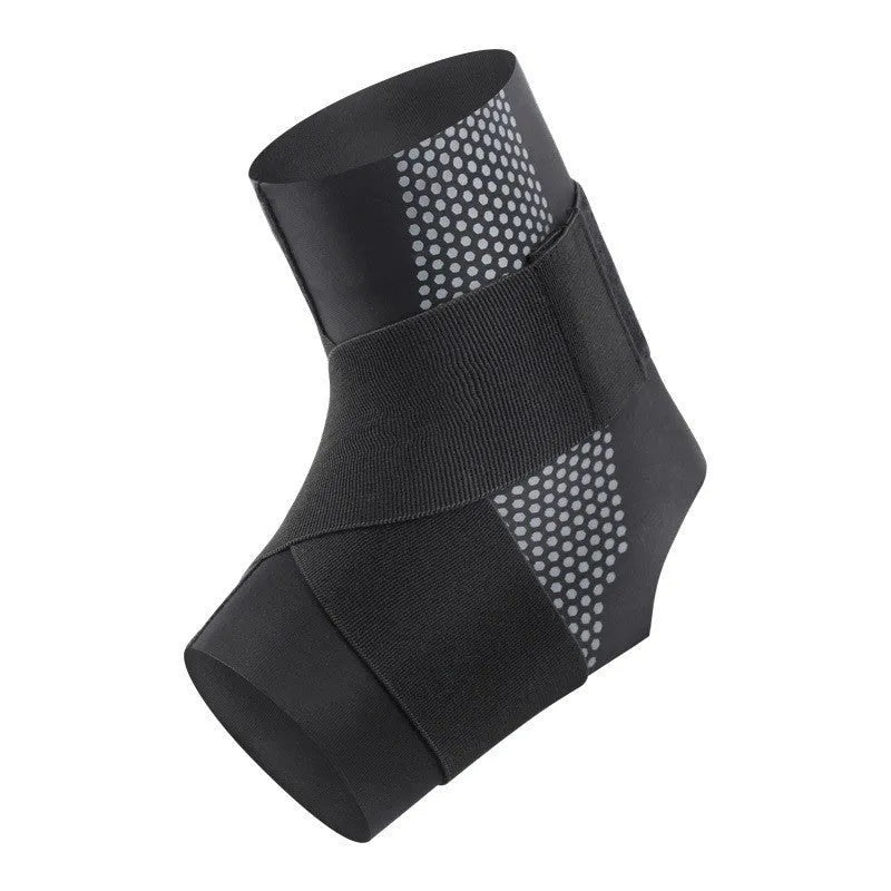 Black Lycra ankle support brace with fixed rehabilitation protection and anti-kick sports design