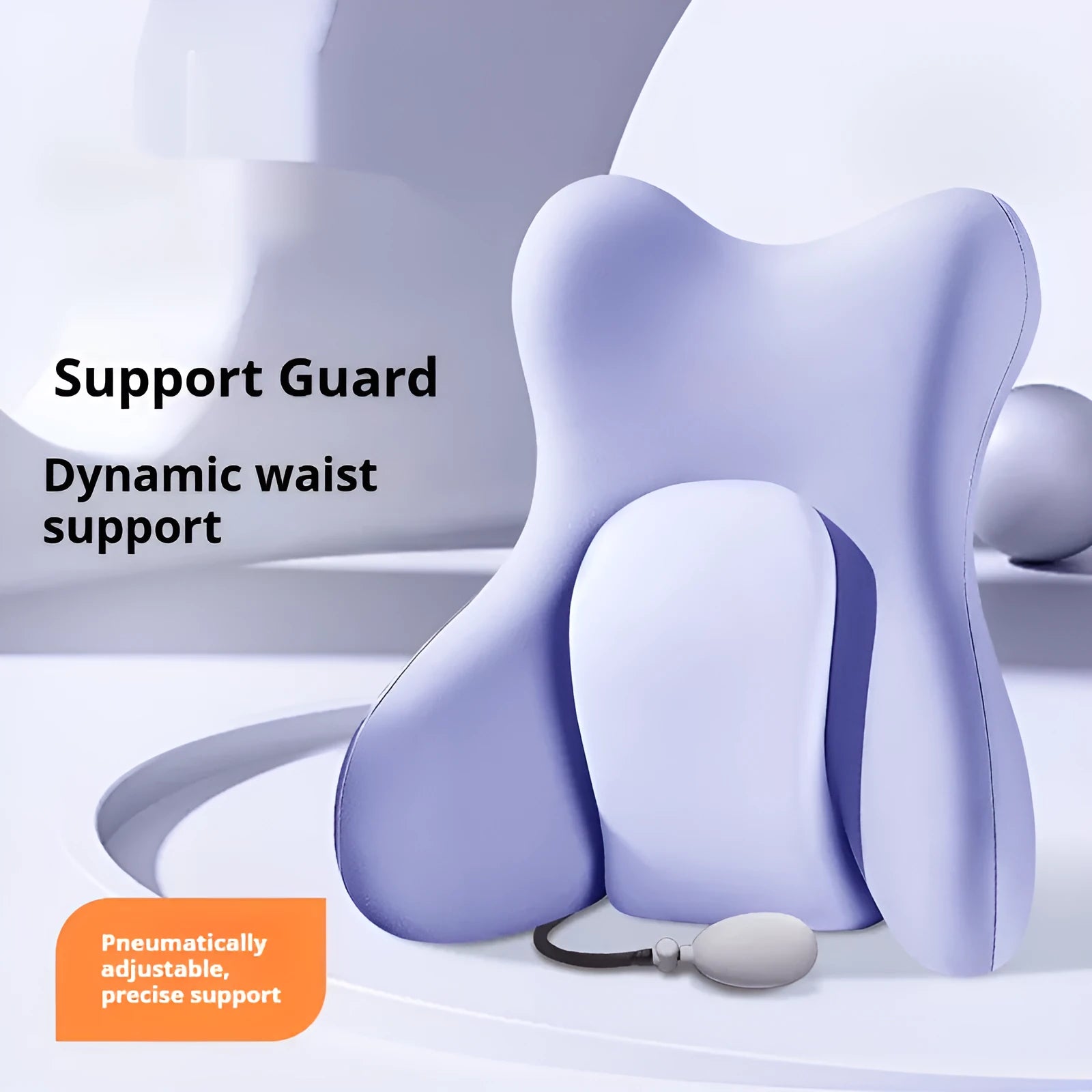 Brown ergonomic backrest waist pad with memory foam and removable washable cover.