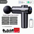 Konka professional mini electric massage gun with multiple attachment heads on a grey background