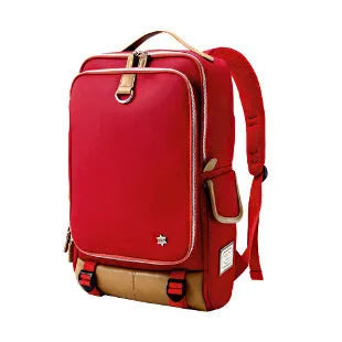 Modern Korean style men's backpack in Oxford cloth showing army green colour option.