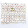 Full set of PBT sublimation keycaps with bear and steamed bread design for mechanical keyboards