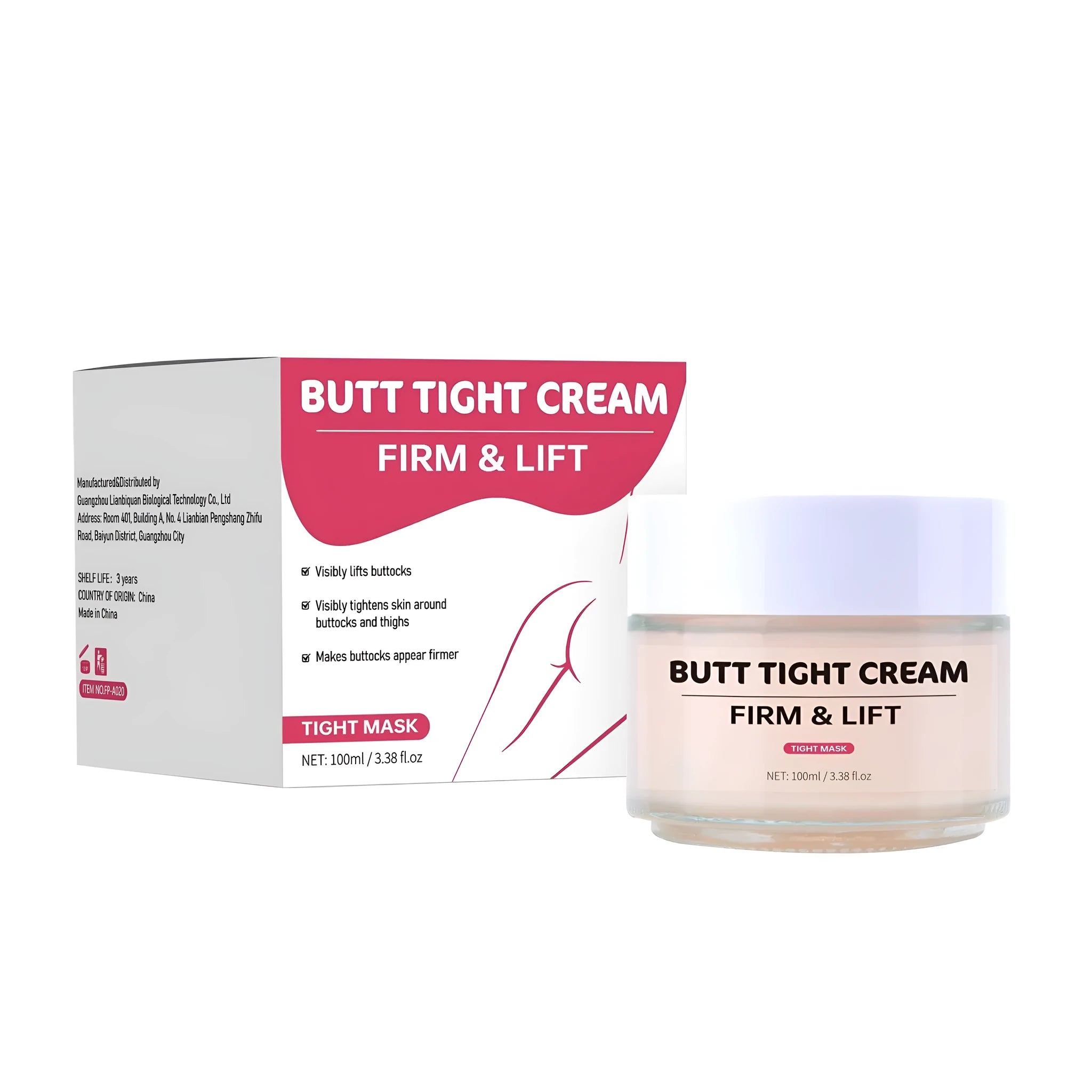 100ml hip tightening cream in squeeze bottle for firming and nourishing skincare