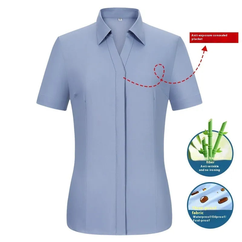Men's slim fit business shirt in bamboo fibre with square collar, shown in a solid colour.