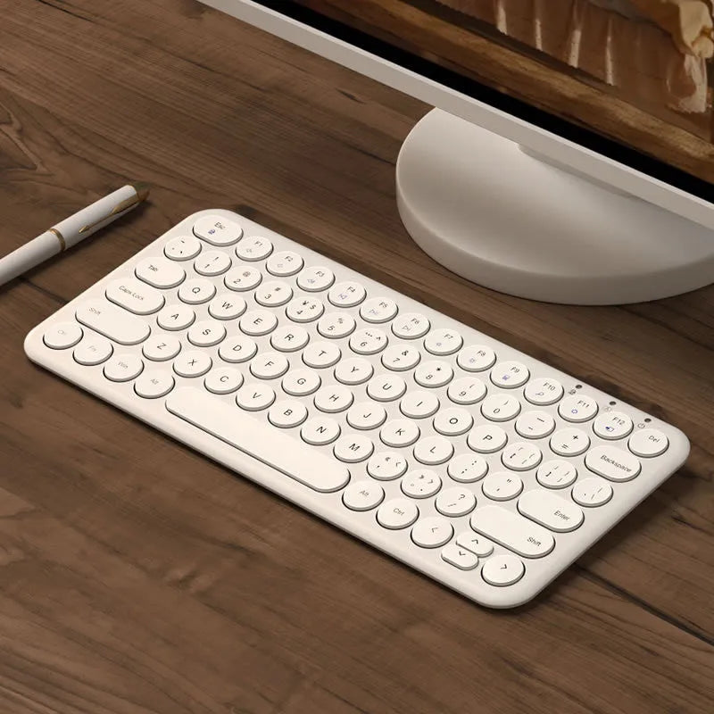 Ultra-thin wireless keyboard and mouse set in black white or pink colours with mute keys and 1000DPI resolution