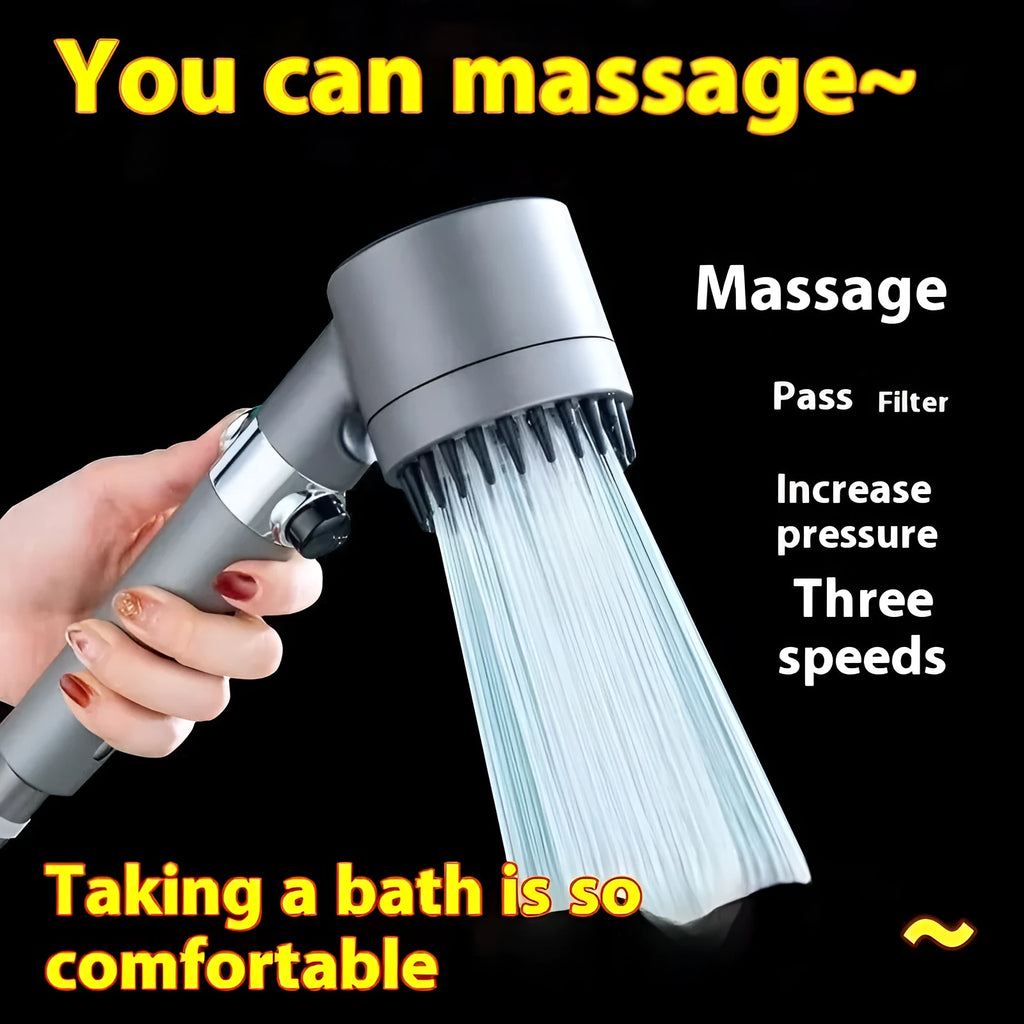 Portable handheld shower head with three spray modes and modern minimalist ABS design