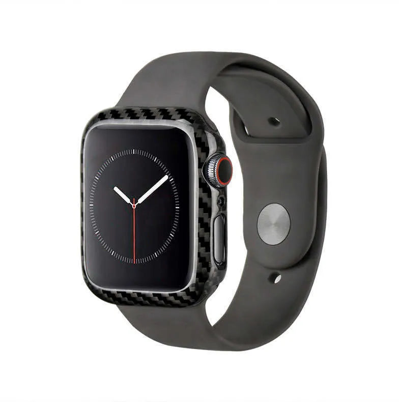 Half wrap leather carbon fibre case for 44mm Apple Watch 4 in black