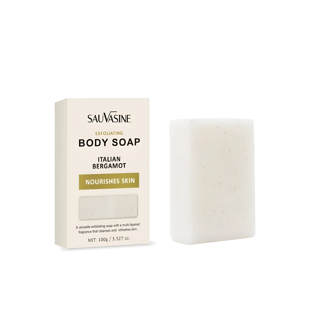 Exfoliating and moisturising deep cleansing body soap bar for adults.