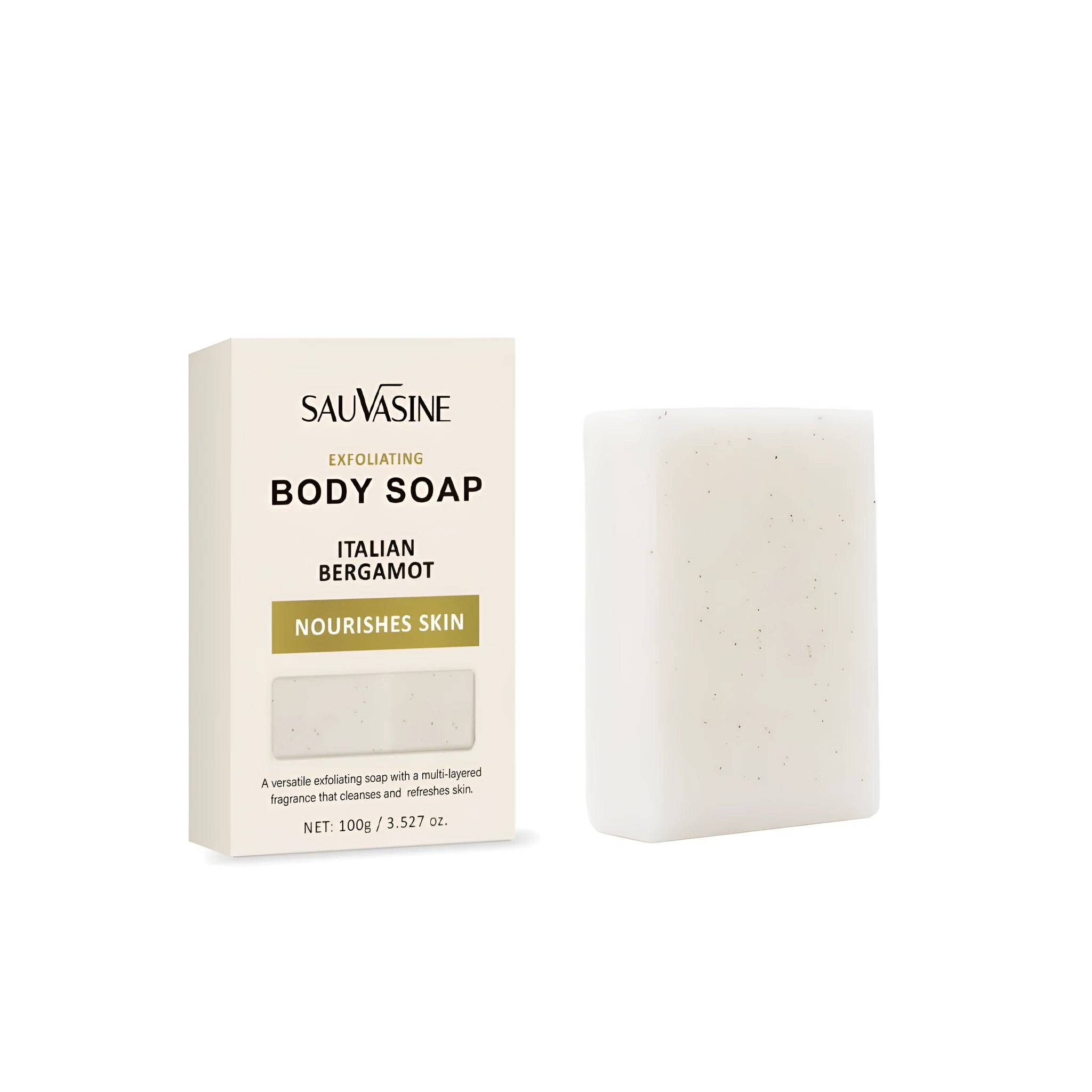 Exfoliating and moisturising deep cleansing body soap bar for adults.