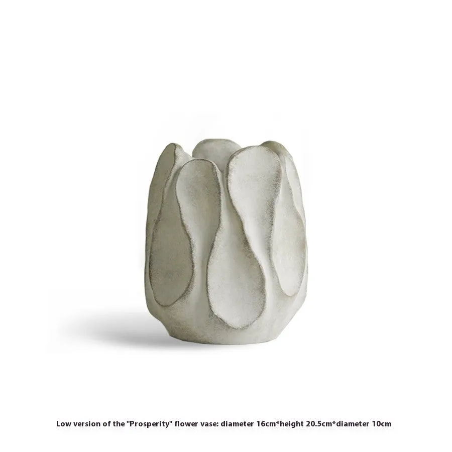 Irregular ceramic vase handcrafted from magnesium clay for flower arrangements