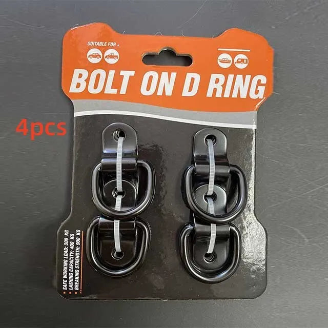 Galvanised carbon steel floor hook with pull ring for truck bed cargo securing