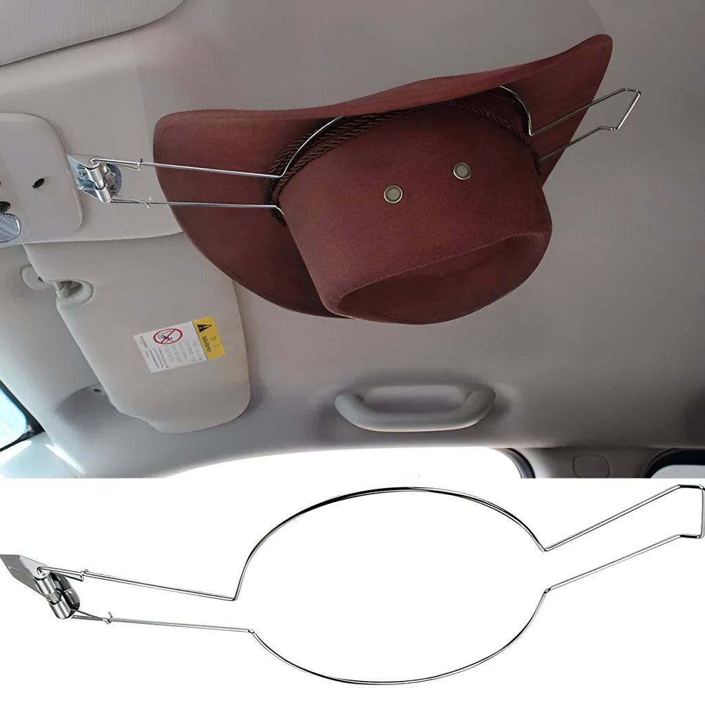 Chrome-plated car hat stand metal accessory for vehicle interior organisation