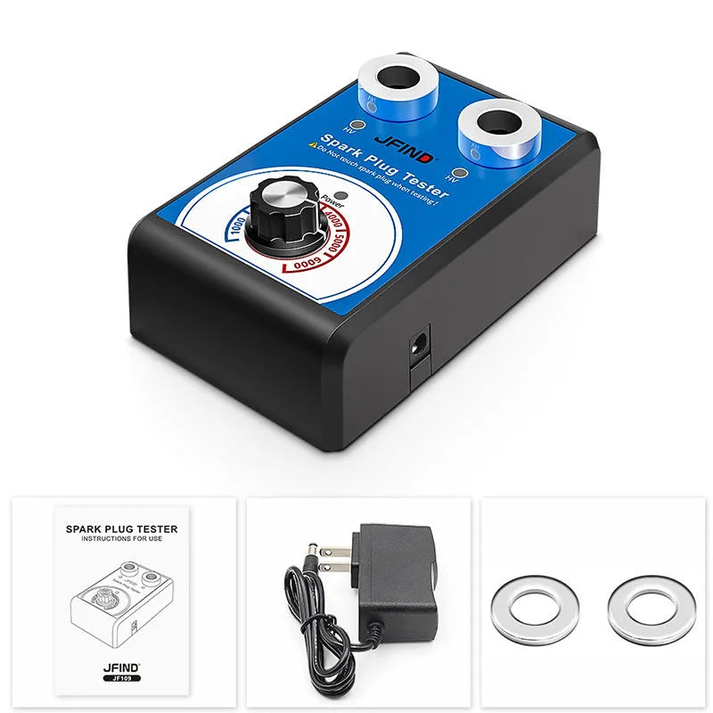 Car spark plug tester detector with double hole plug connection for ignition system diagnostics