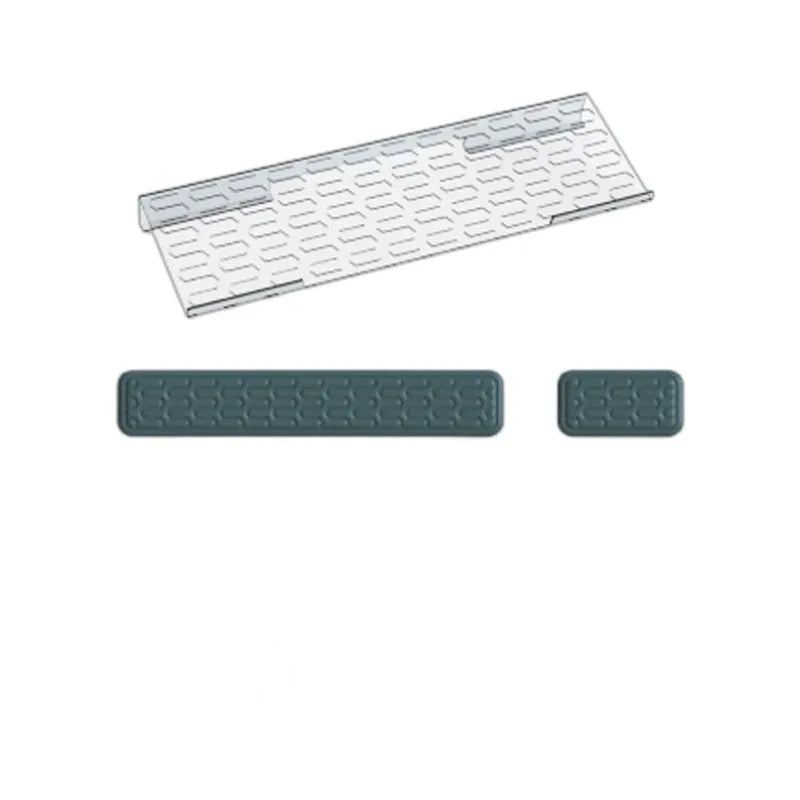 Double-sided keyboard and mouse pad with memory foam wrist strap in various colours