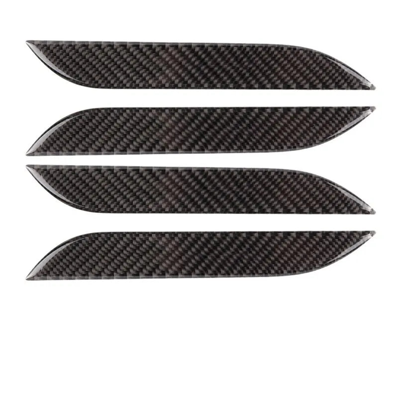 Set of 4 black carbon fibre effect adhesive door handle protection patches for Tesla Model S interior