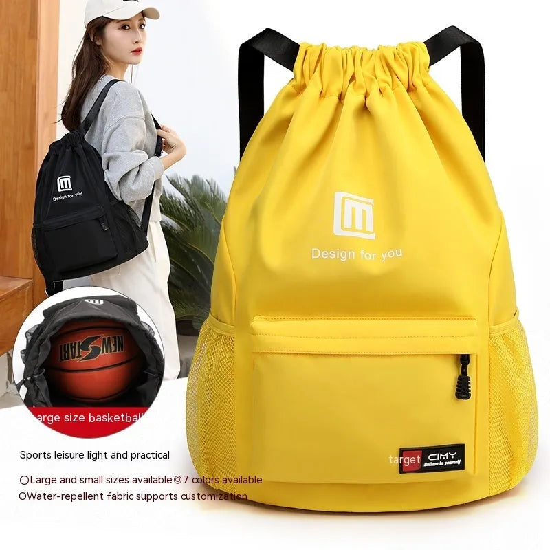Waterproof Oxford travel backpack in multiple colours with drawstring closure and shoulder straps