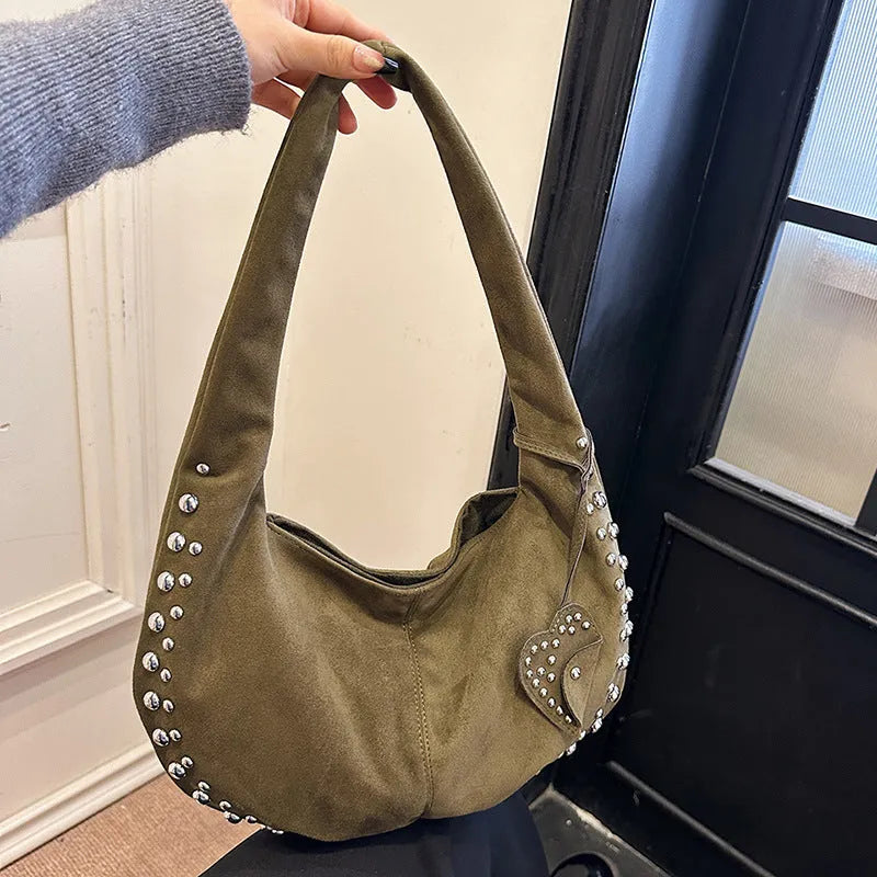 Women's soft plush strapless tote handbag in European and American retro style