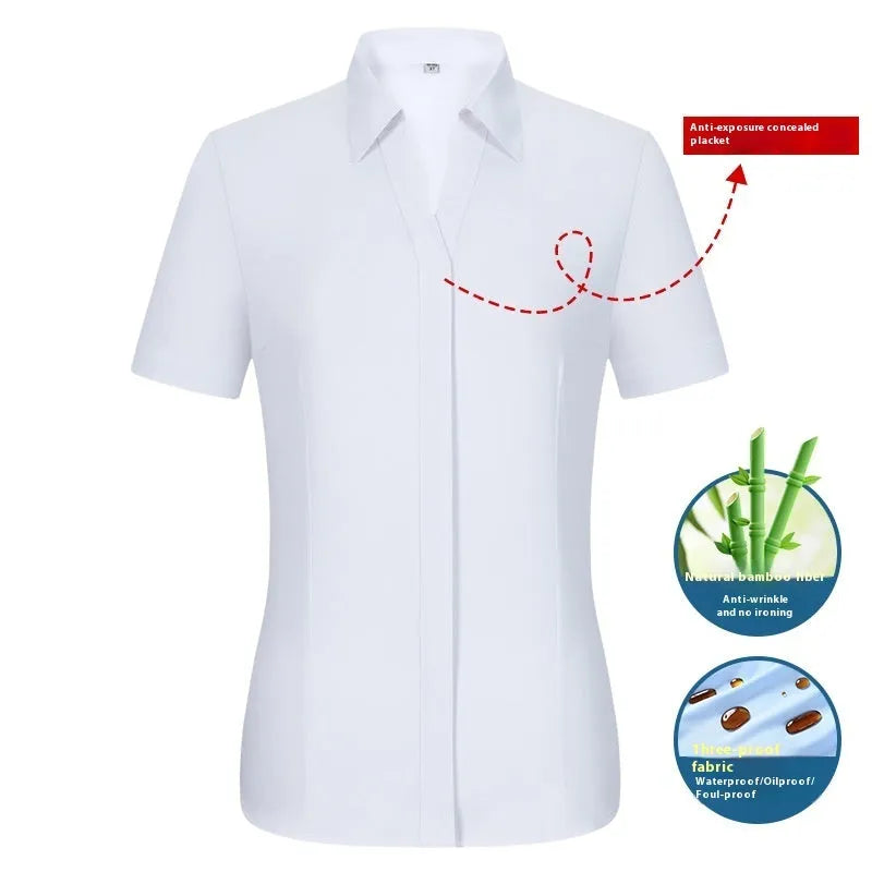 Men's slim fit business shirt in bamboo fibre with square collar, shown in a solid colour.