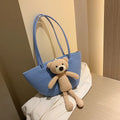 Cotton and linen woven bag with dumpling shape, double shoulder straps, and three-dimensional pocket