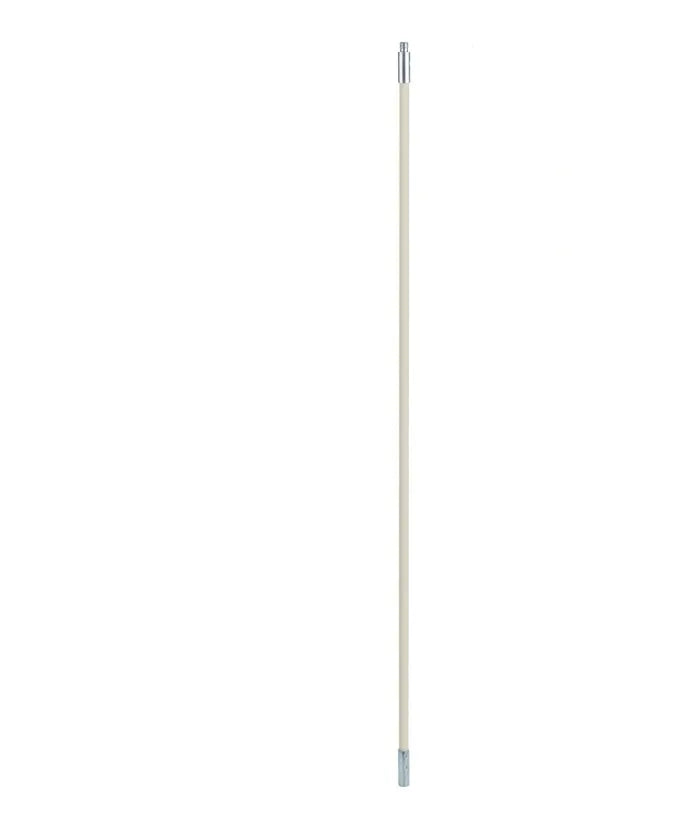 Flexible chimney and dryer vent cleaning brush with nylon bristles, shown bent.