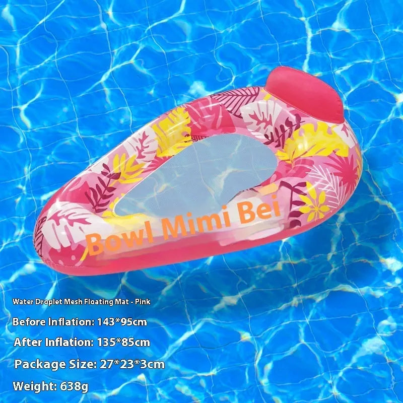 PVC inflatable floating row with thick sequins and wave design in multiple colour patterns