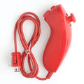 Nintendo Wii left and right gamepad controllers with infrared sensor in selected colour.