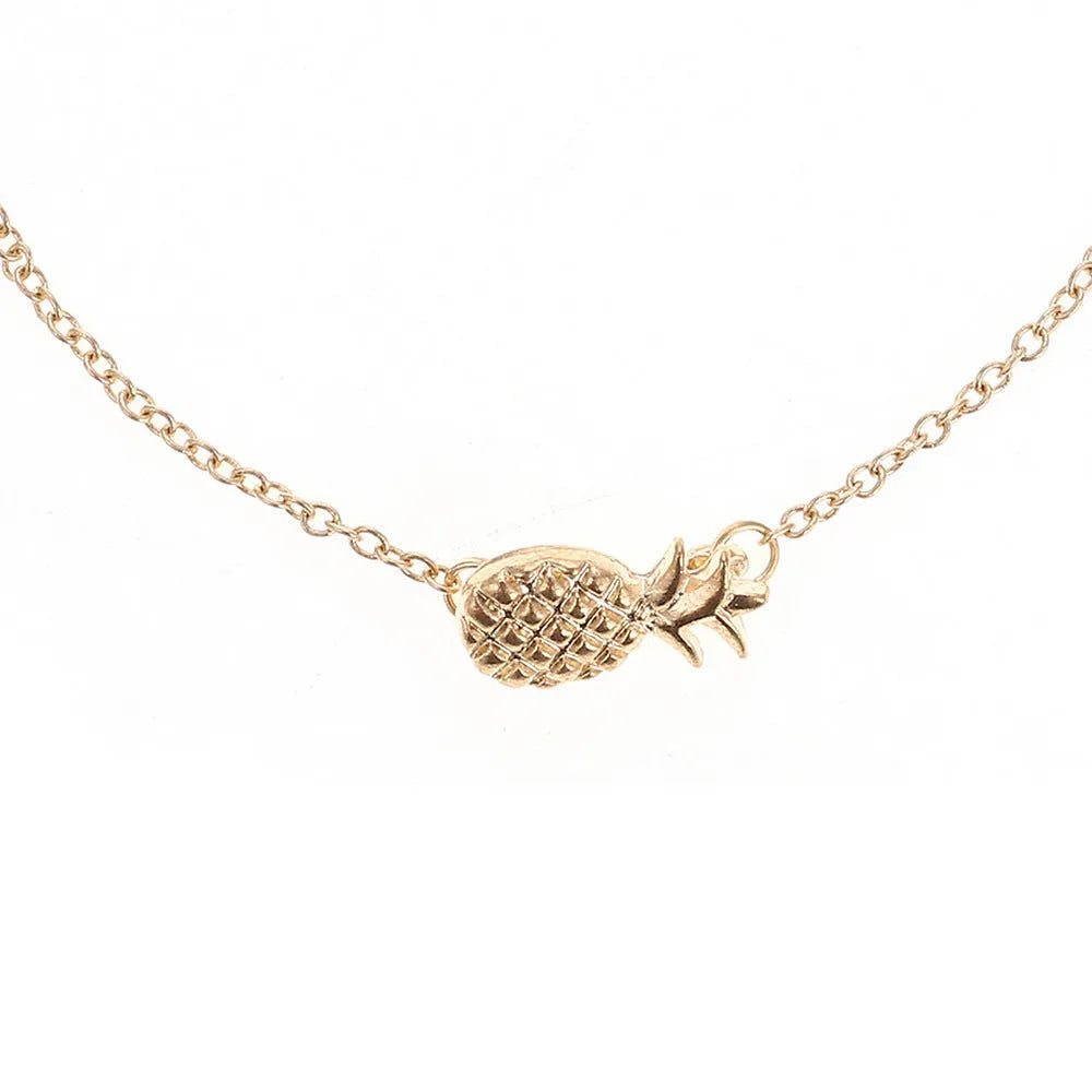 Women's alloy bracelet with a simple pineapple shape in gold or silver finish.