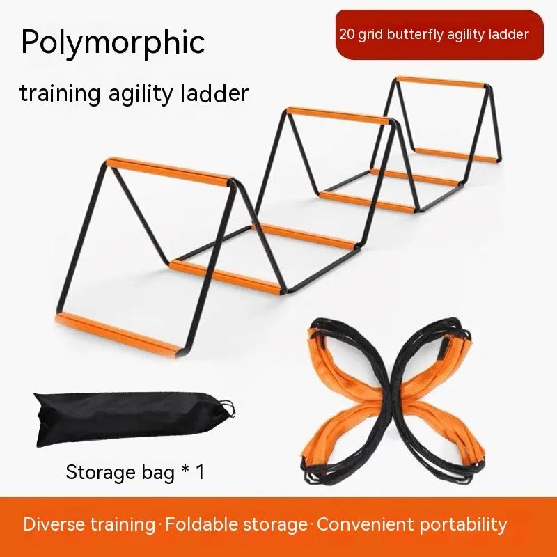Plastic butterfly agility ladder set with training rope ladders in six size options