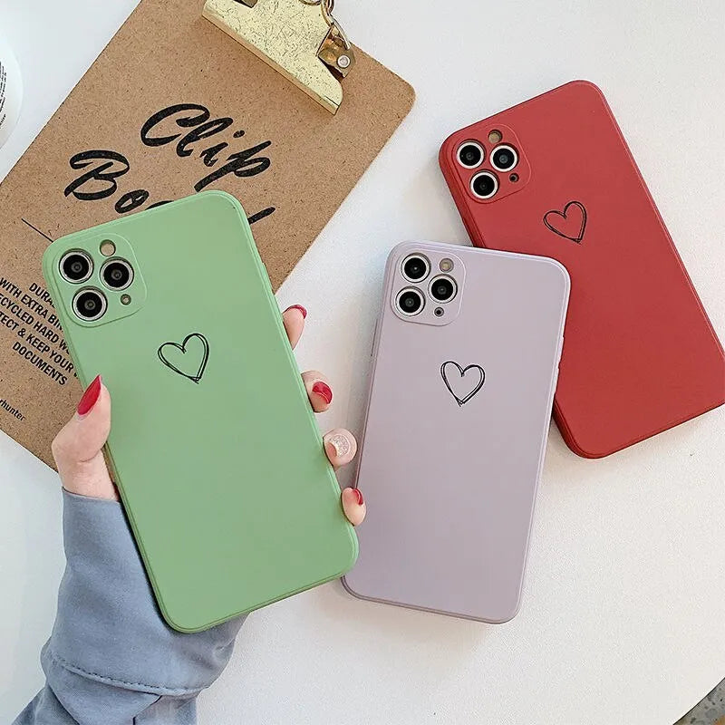 Solid colour TPU silicone phone case for Apple iPhone on a table