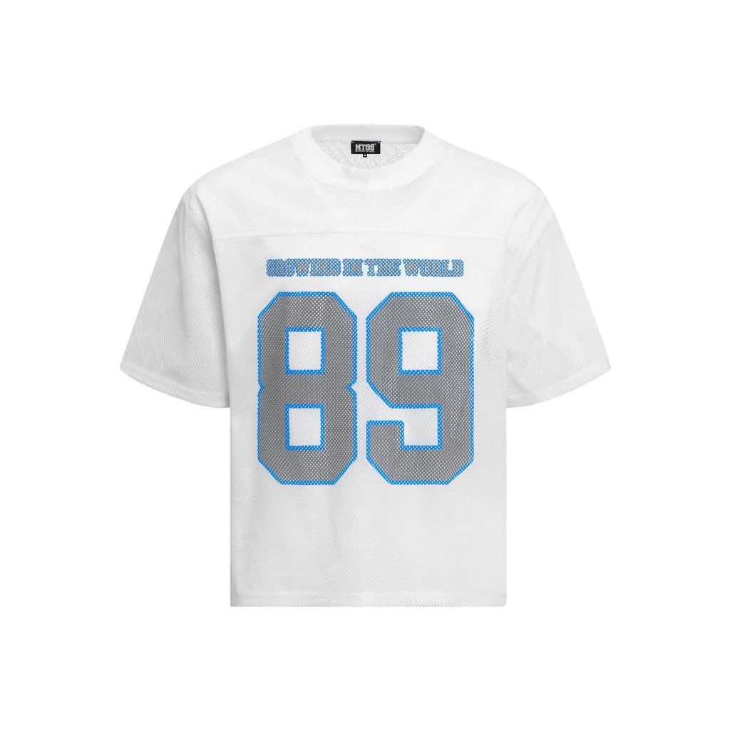 Men's loose-fit casual t-shirt in black or white with short sleeves and polyester blend construction