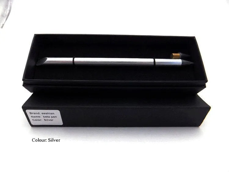 Inkless metal pen with special alloy steel tip available in silver gold and black with spare nib