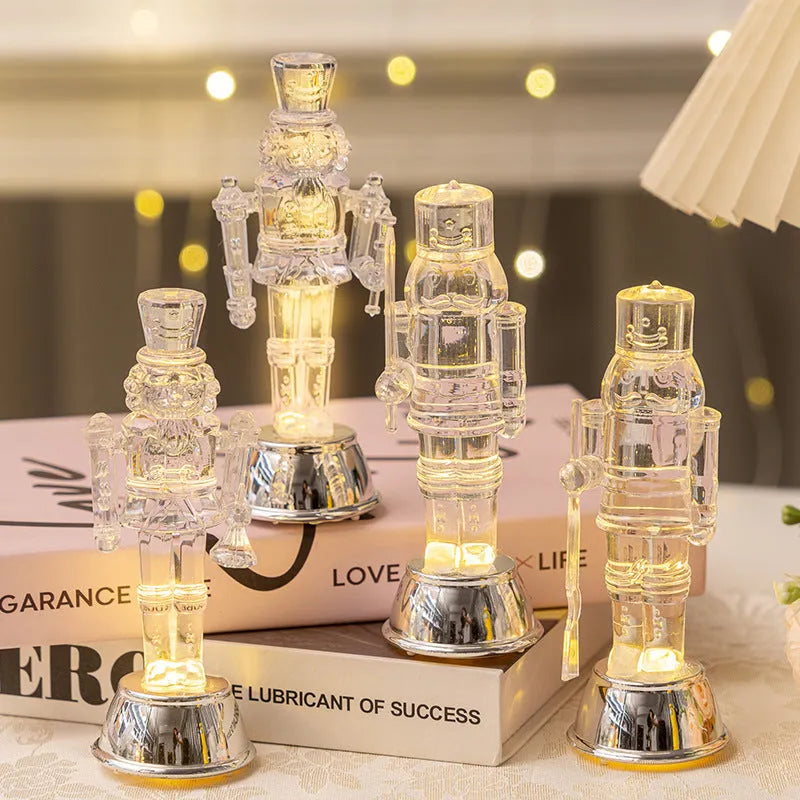 Transparent plastic walnut soldier nutcracker desktop Christmas ornament