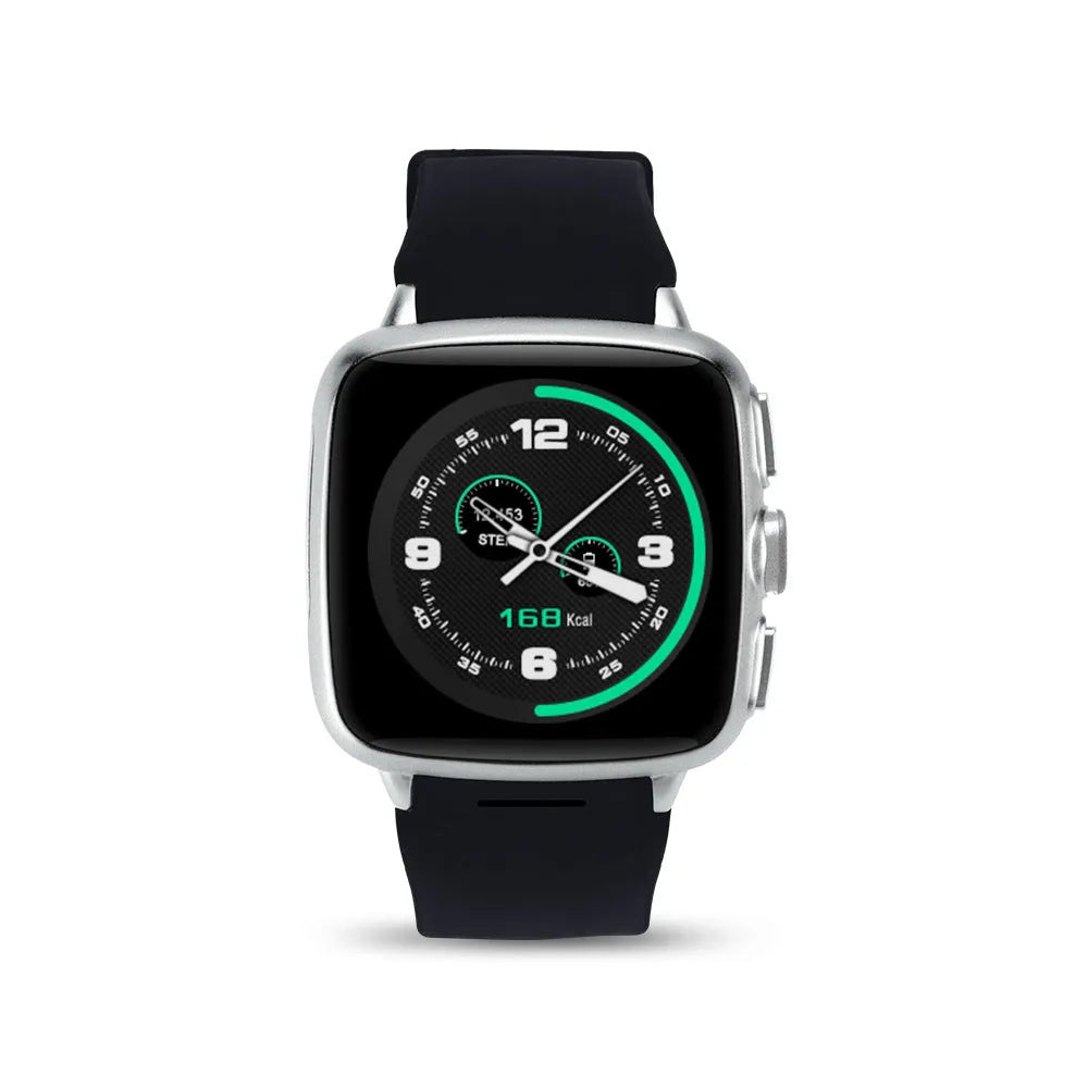 Z01 smart watch with black or white colour options showing 1.54-inch touchscreen display