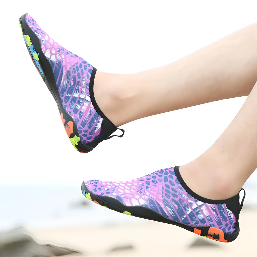 Beach wading shoes with Lycra fabric upper and EVA midsole in multiple colour options