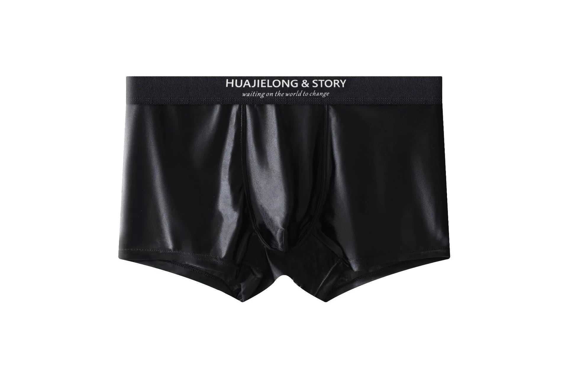 Men's mid waist ice silk underwear in solid colours showing traceless design