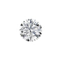 Round moissanite loose gemstone with eight hearts and eight arrows cut on a white background.