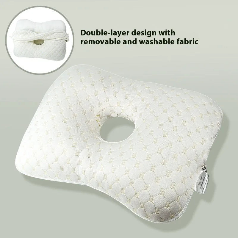 Beauty salon single hole ear pillow for adults in New Chinese style, measuring 39 by 28 by 6 centimetres.