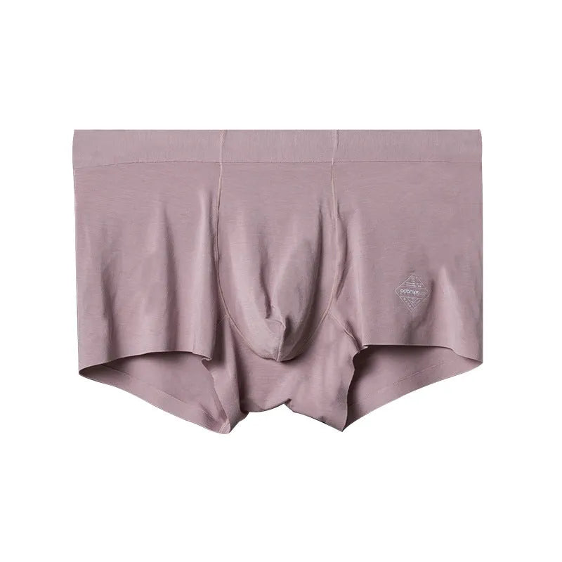 Seamless modal men's underwear in green, pink, and white colours with mid-waist design