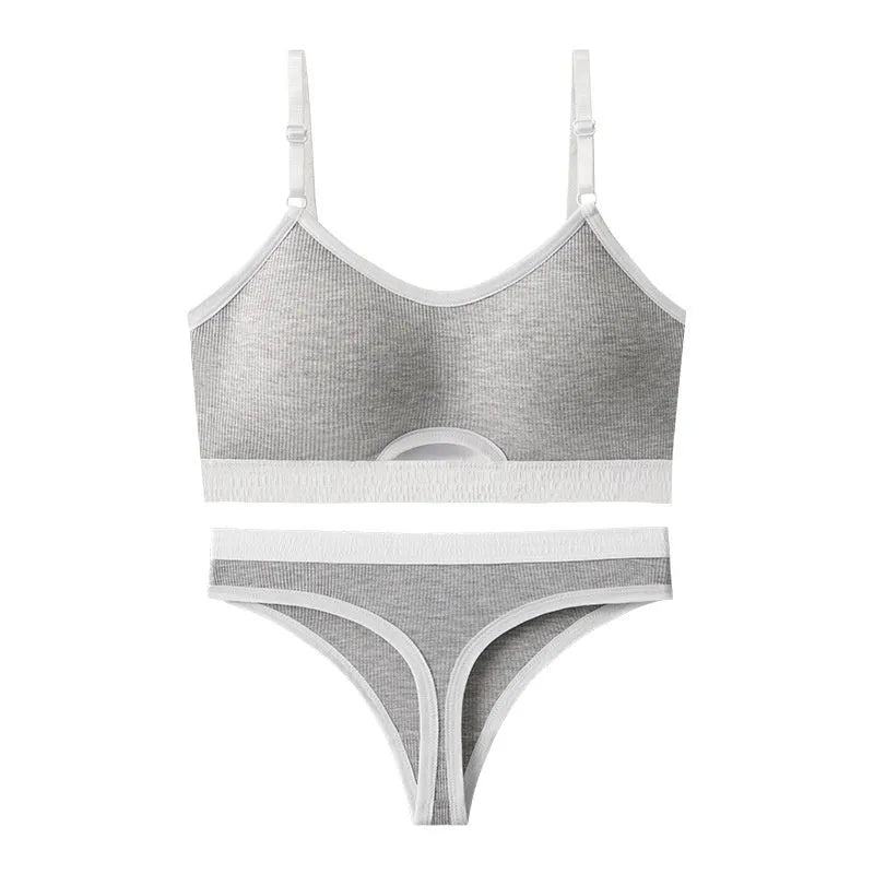 Sports underwear vest with underwired tube top in contrasting colours showing front and back views