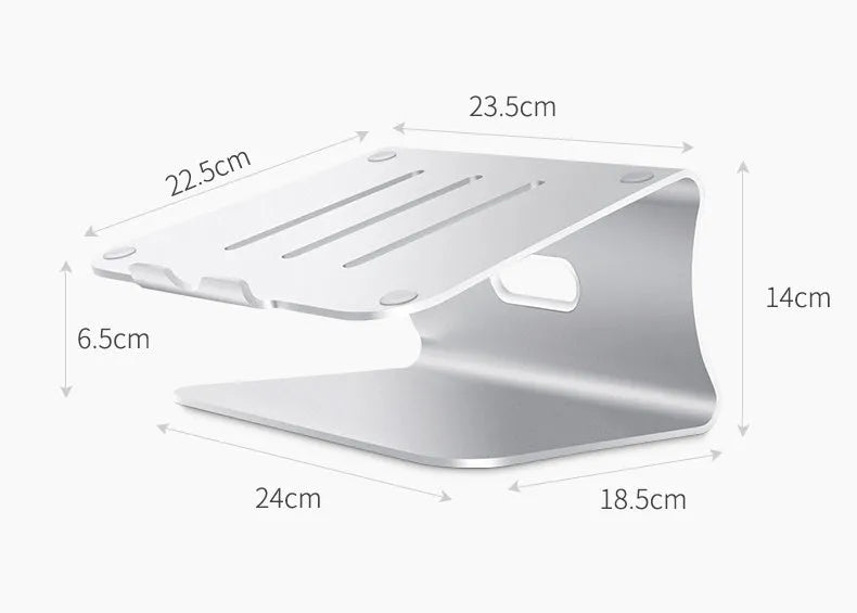 Aluminium rotating laptop cooling bracket with stripe heat dissipation surface