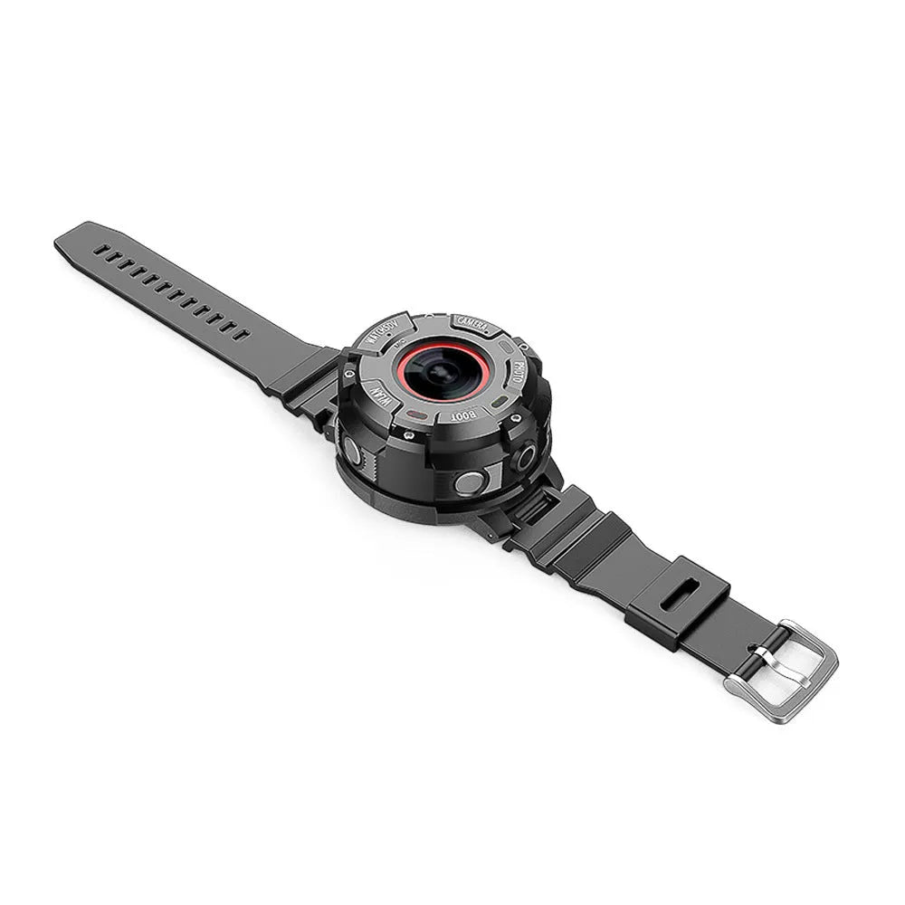 Black waterproof sports digital camera with 290mm length body and dust-resistant construction