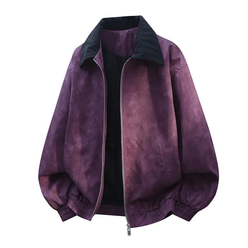 Men's stitching lapel casual jacket in Lycra fabric available in multiple colours
