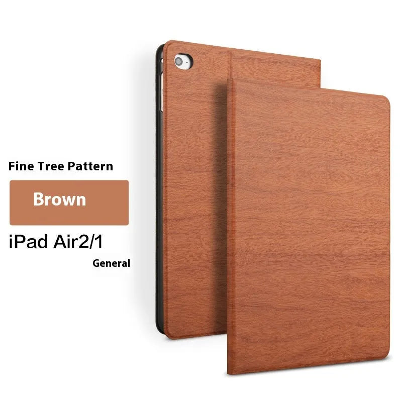 Universal iPad sleep bracket protective cover in black imitation leather showing tablet compatibility