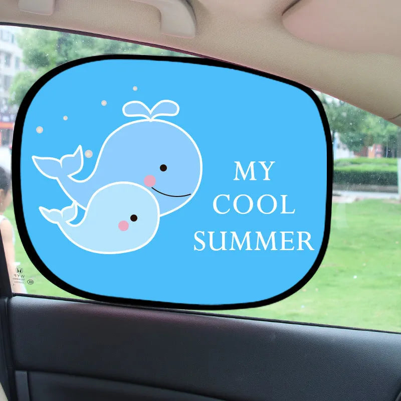 Electrostatic adsorption car side window sunshade pair made from nylon mesh material