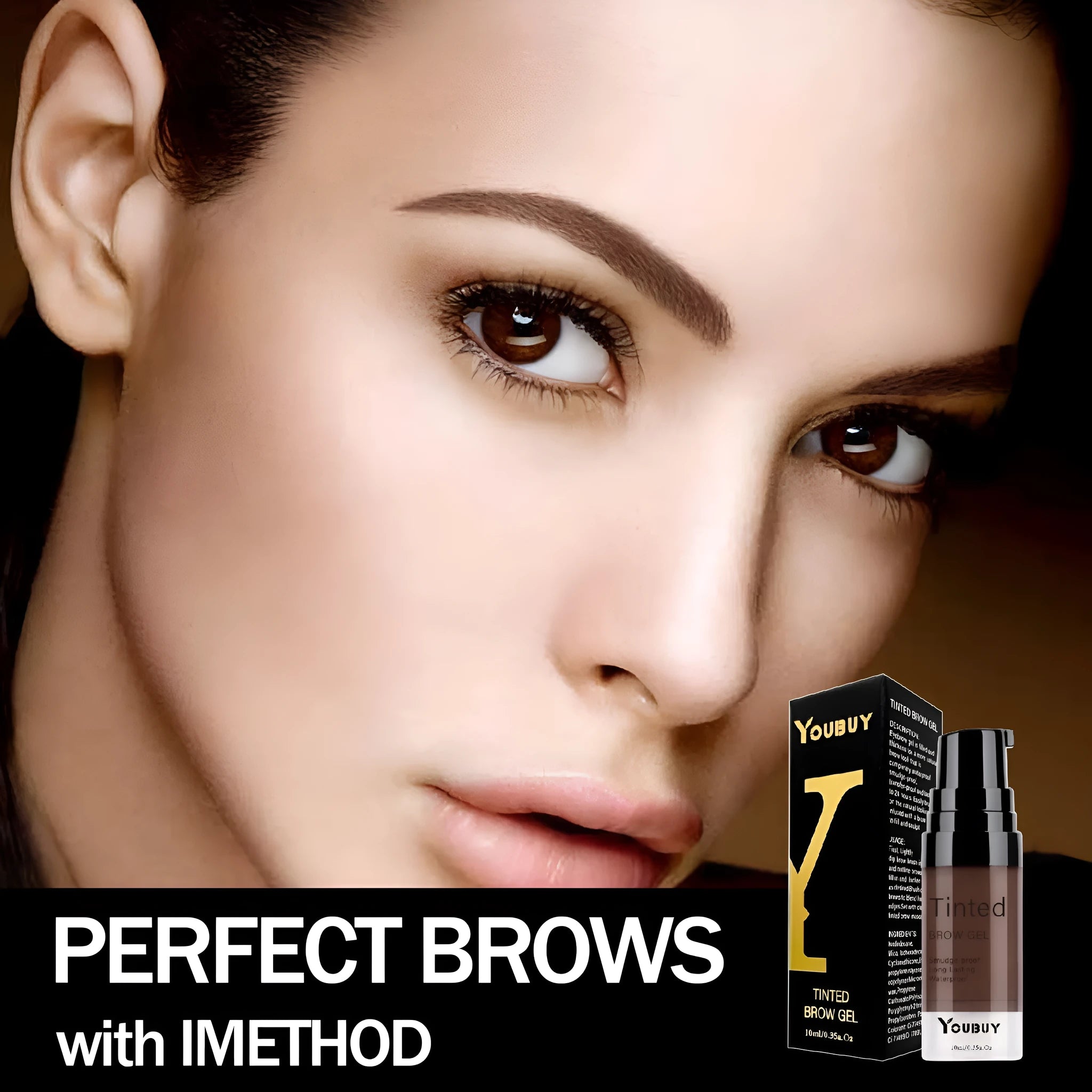 Waterproof brow cream eyebrow tint in dark grey and golden yellow shades for natural-looking definition