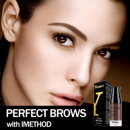 Waterproof brow cream eyebrow tint in dark grey and golden yellow shades for natural-looking definition